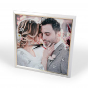 Часы в раме со стеклом 30х30см (цвет белый)